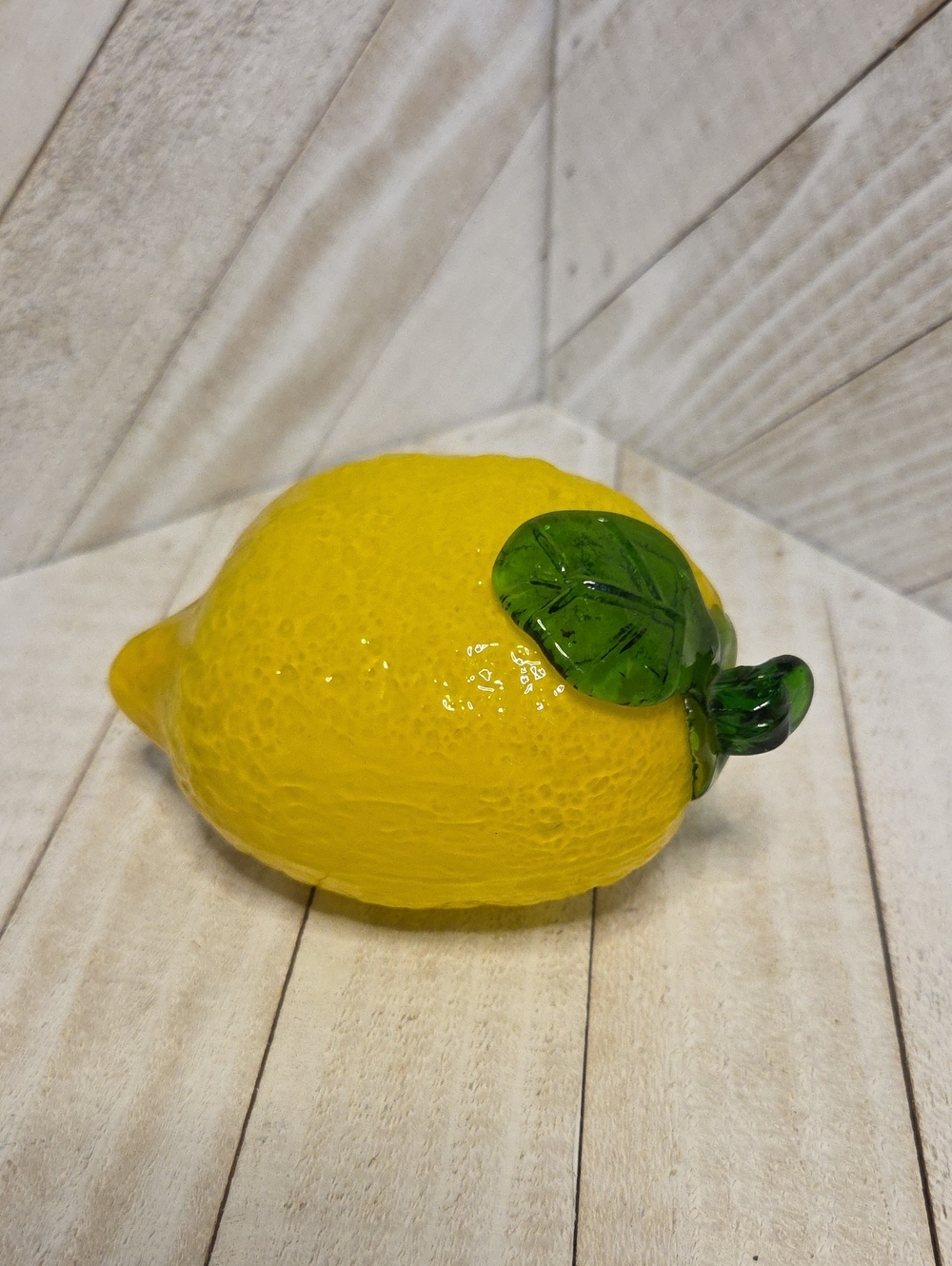 Vintage Glass Yellow Lemon Kitchen Food Decor